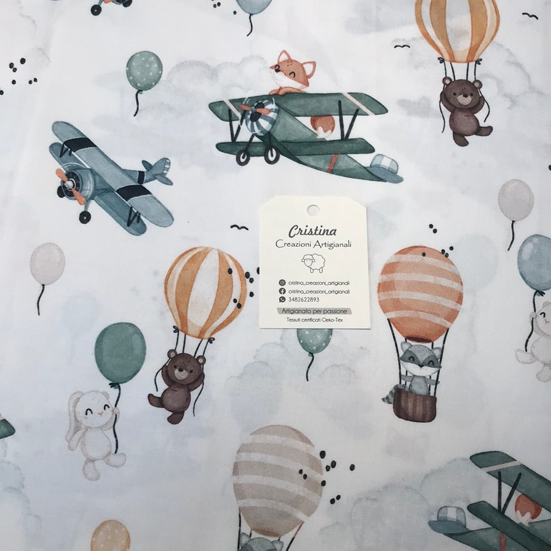 Cotone Premium Aeroplani verde