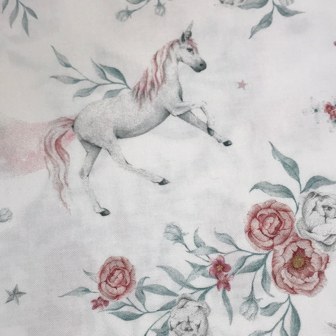 Cotone Premium Unicorni e rose