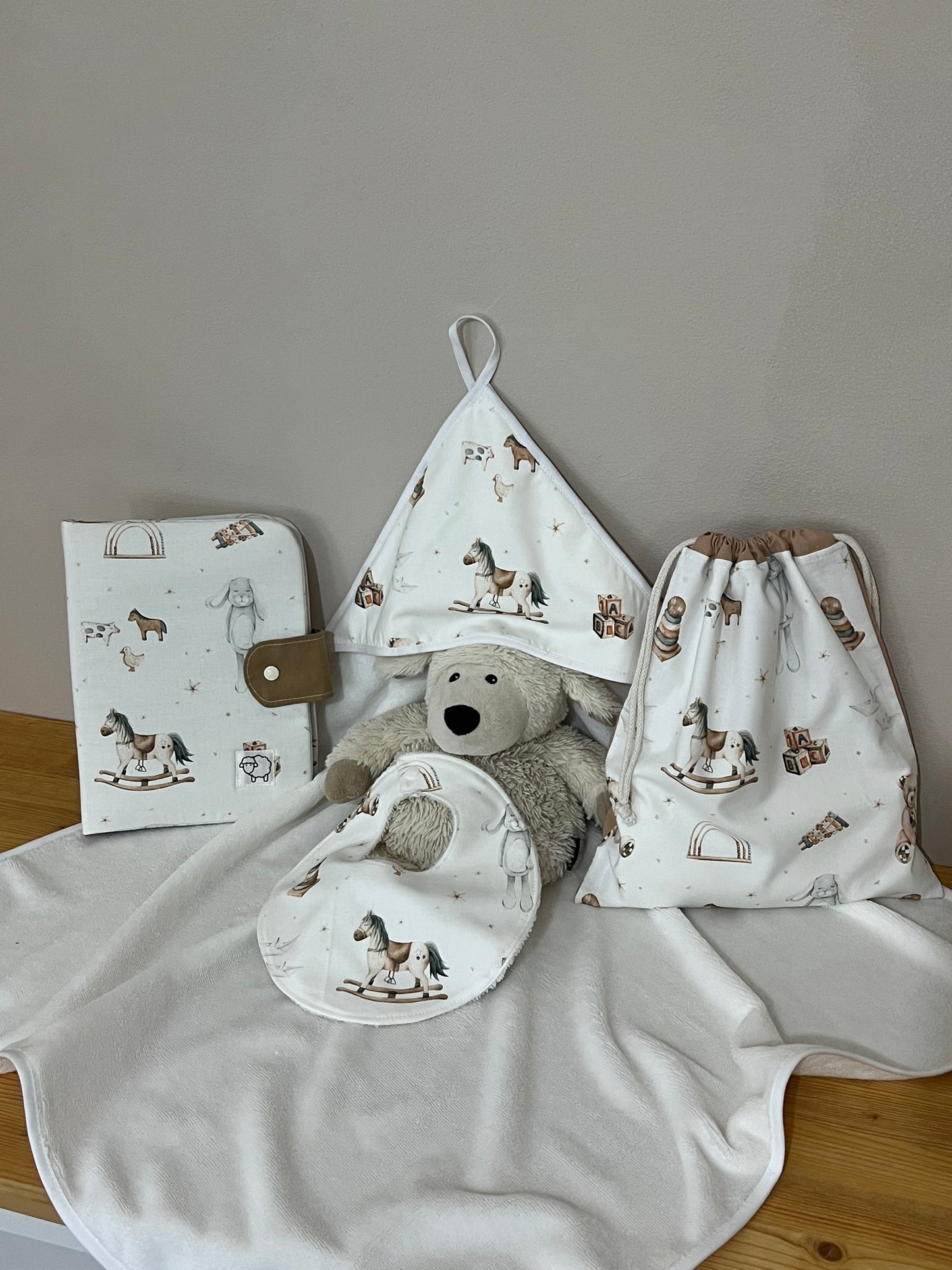 Set Nascita Giochi vintage beige