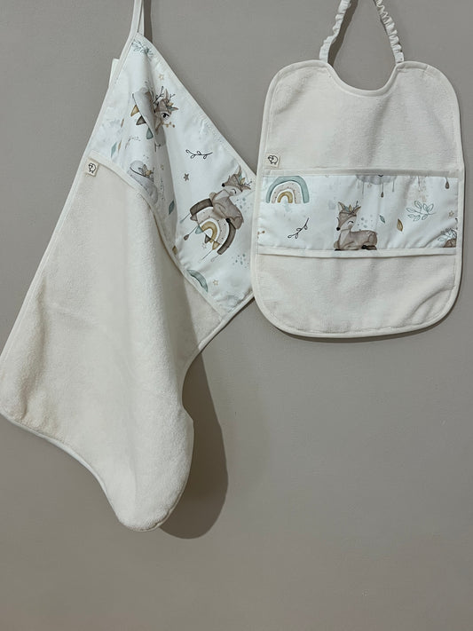 Cerbiatte su arcobaleno