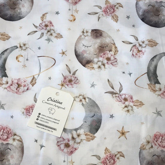 Cotone Premium Lune in fiore