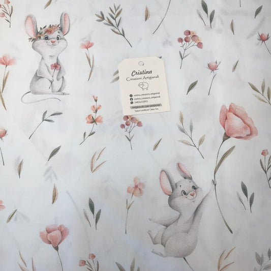 Cotone Premium Topini in fiore